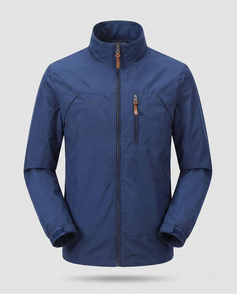 Leichte winddichte Freizeit-Zip-Jacke für Herren mit Brust-Reißverschluss-Tasche Nord Taschen