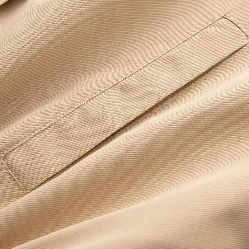 Damen Leichte Übergangsjacke mit Tunnelzug-Taillierung und Stehkragen Nord Taschen