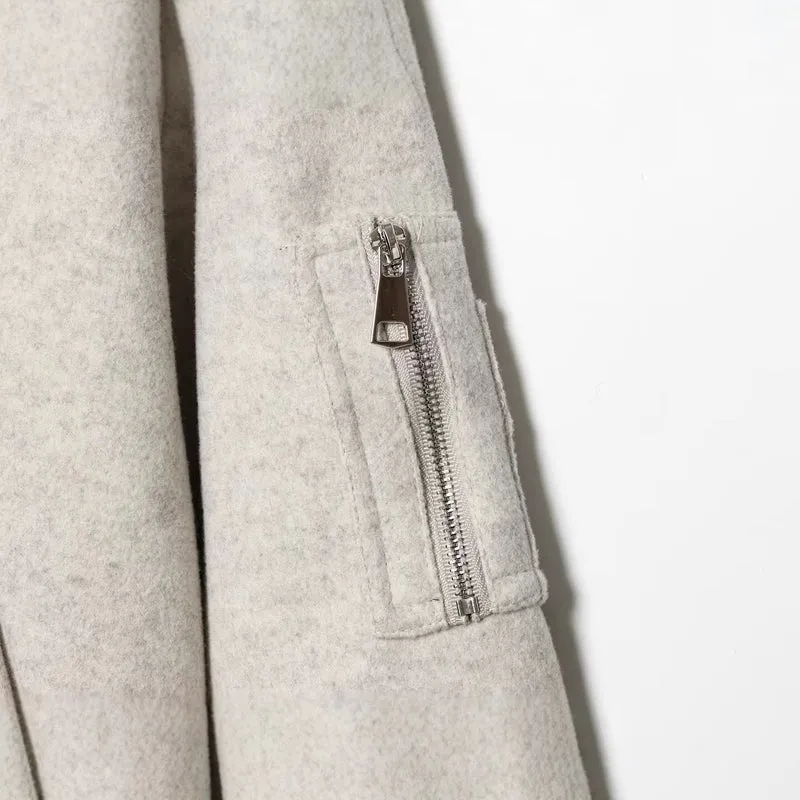 Damen Oversized Boxy-Bomberjacke aus weichem Sweat mit Reißverschluss und Ärmeltasche Nord Taschen