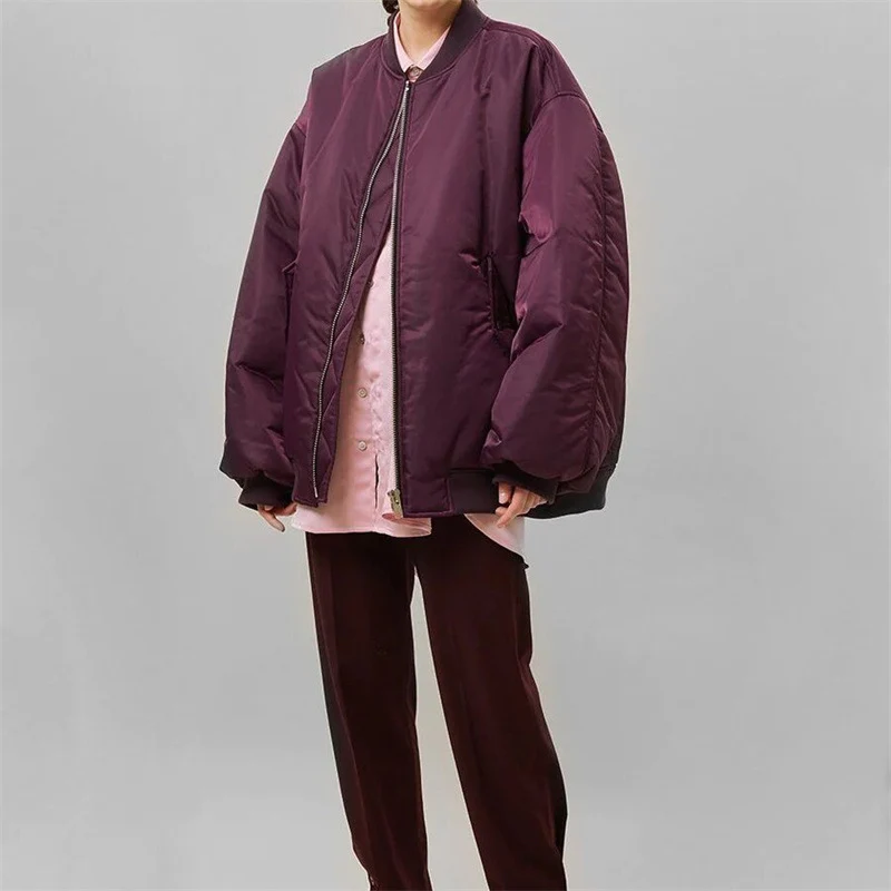 Damen Oversized Bomberjacke im Boxy‑Schnitt mit Reißverschluss, Rippbündchen und Klappentaschen Nord Taschen