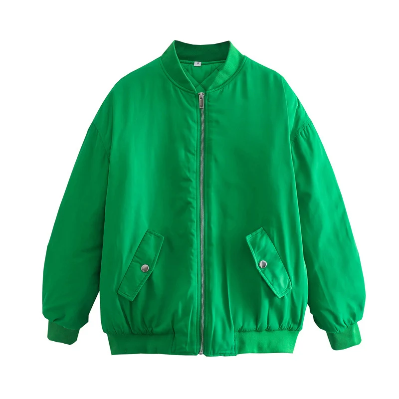 Damen Oversized Bomberjacke im Boxy‑Schnitt mit Reißverschluss, Rippbündchen und Klappentaschen Nord Taschen