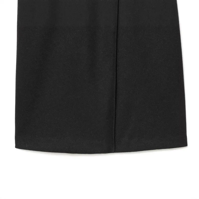 Damen Langer Doppelreihiger Mantel mit schmaler Taillierung und Schalkragen Nord Taschen