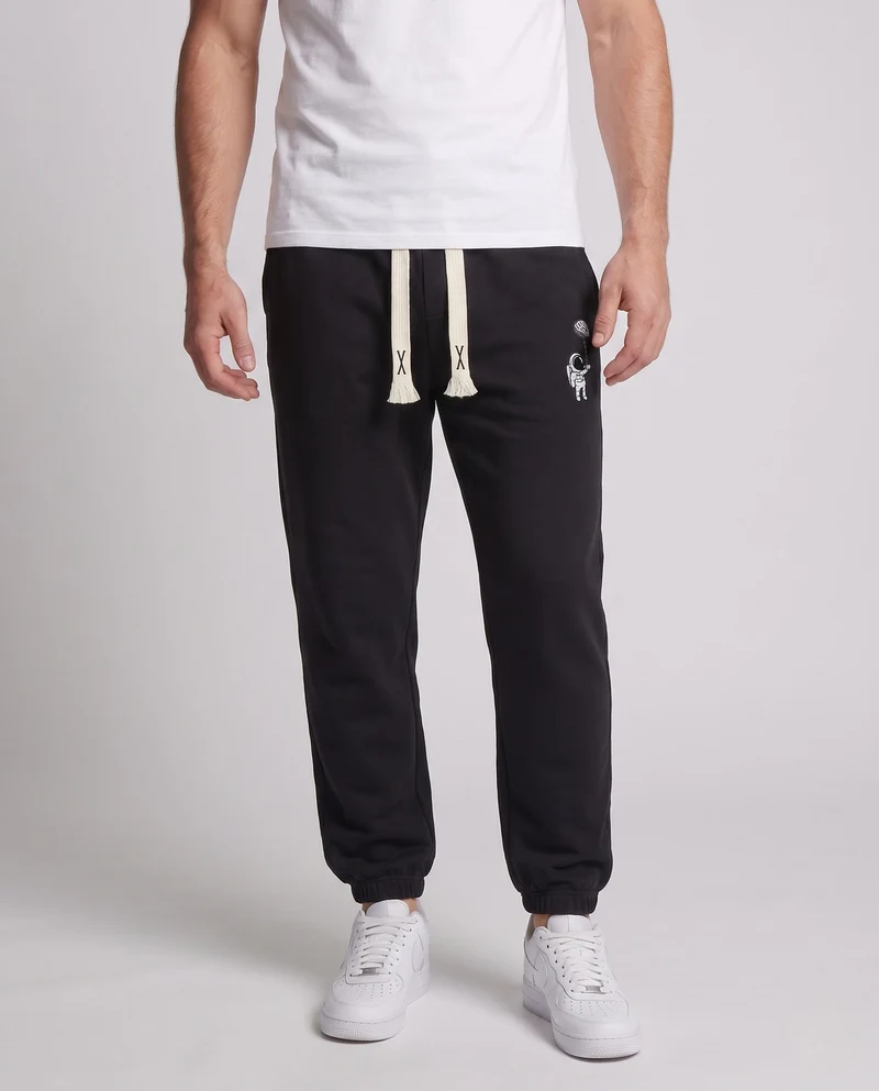 Herren Fleece Jogginghose mit Futter, Kordelzug, elastischen Bündchen und Astronauten Druck Nord Taschen