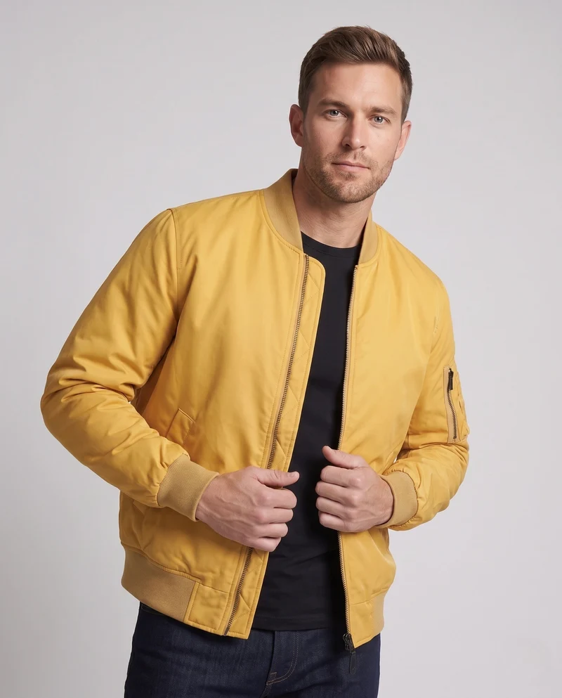 Herren gepolsterte Bomberjacke im Aviator-Stil mit Sleeve Utility Pocket und gepolstertem Thermofutter Nord Taschen