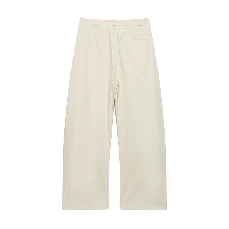Damen Zweiteiliges Oversize-Hemd- und Weite-Faltenhose-Set Nord Taschen