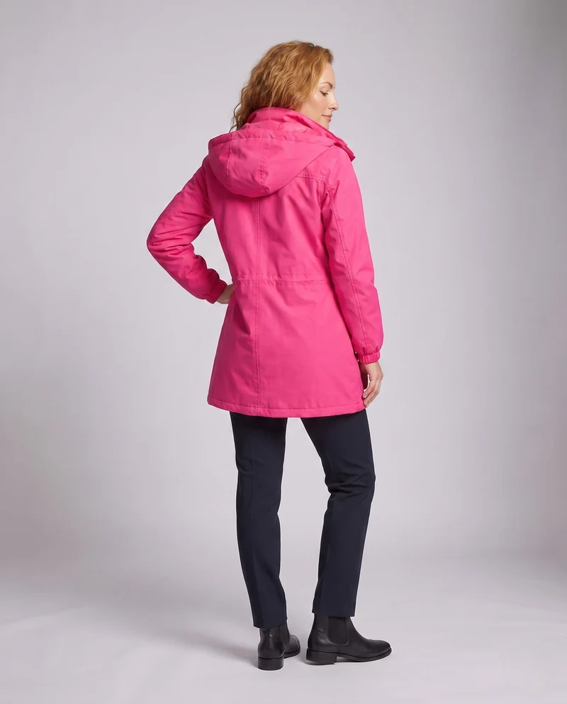 Damen wasserabweisender Parka mit Kapuze, Taillenzug und Klappentaschen Nord Taschen