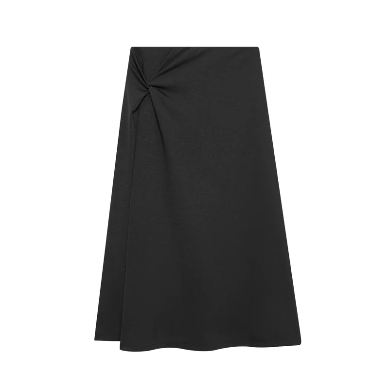 Damen Midirock mit Knotendetail und A-Linien-Schnitt Nord Taschen