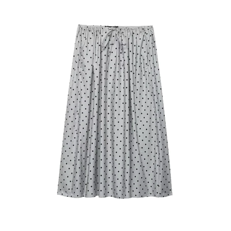 Damen Midirock mit elastischem Bund, Plissee‑Optik und Polka‑Dot‑Muster Nord Taschen