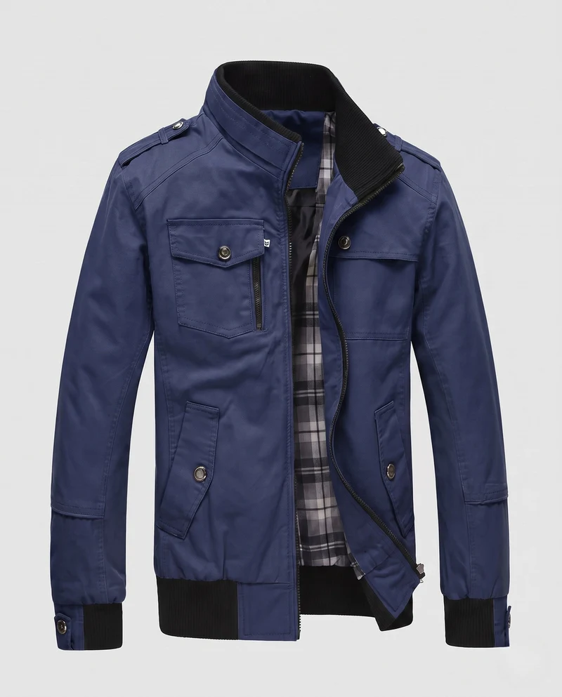 Herren Leichtgewicht Feldblouson mit Stehkragen und Multifunktionstaschen Nord Taschen