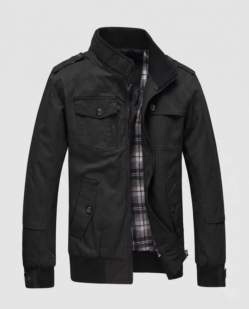 Herren Leichtgewicht Feldblouson mit Stehkragen und Multifunktionstaschen Nord Taschen