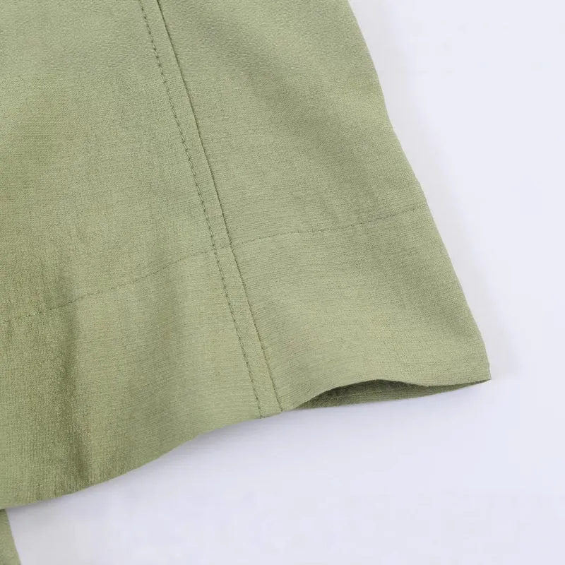 Damen Leichte Leinenoptik‑Bluse mit Knopfleiste und gerafften Fledermausärmeln Nord Taschen