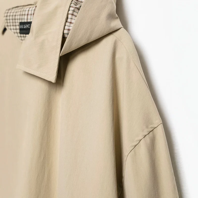 Damen Leichte Kapuzen‑Übergangsjacke im Oversize‑Cropped‑Schnitt mit Kordelzug Nord Taschen