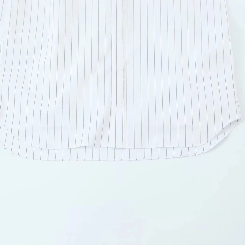 Damen Schleifenkragenbluse mit feinem Nadelstreifen und lockerer Silhouette Nord Taschen