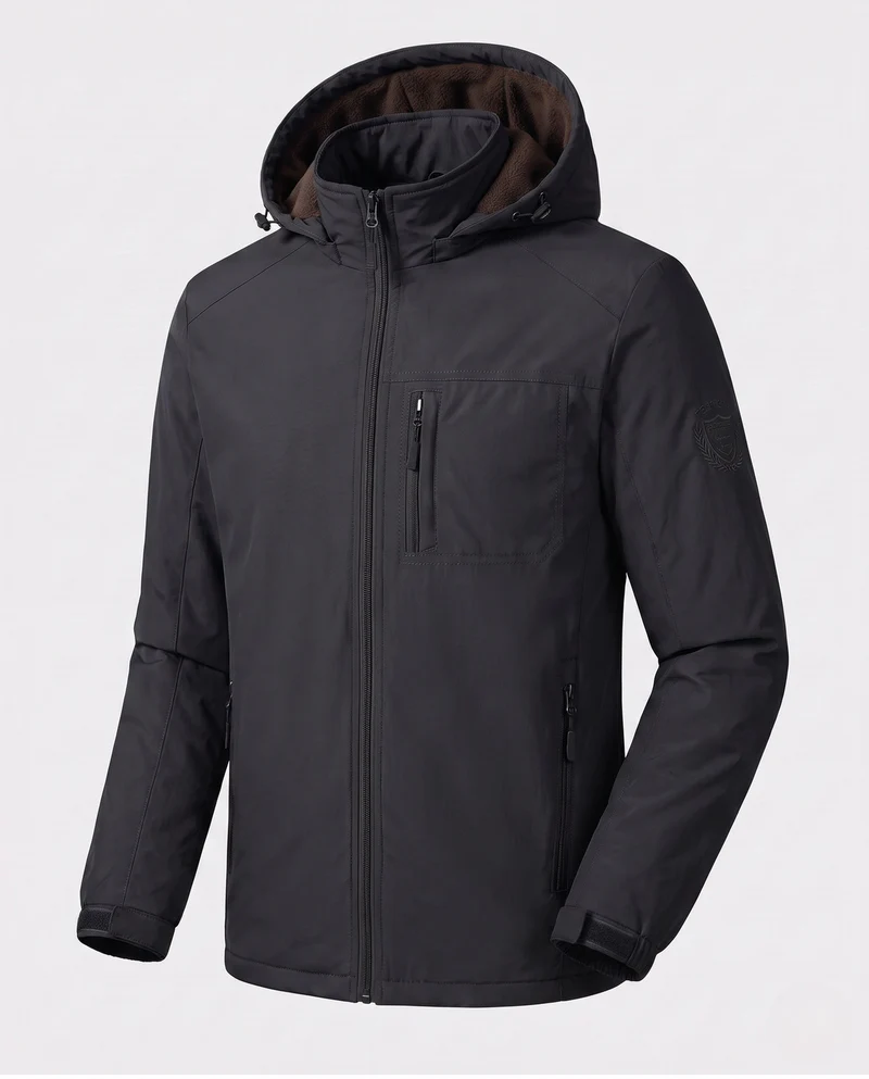 Herren Funktions-Winterjacke mit abnehmbarer Kapuze Nord Taschen