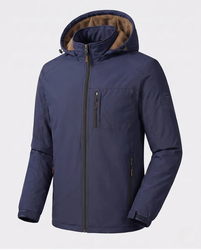 Herren Funktions-Winterjacke mit abnehmbarer Kapuze Nord Taschen