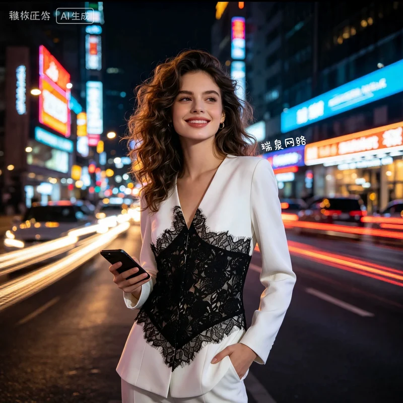 Damen Taillierter Blazer mit Spitzen-Korsettbesatz Nord Taschen