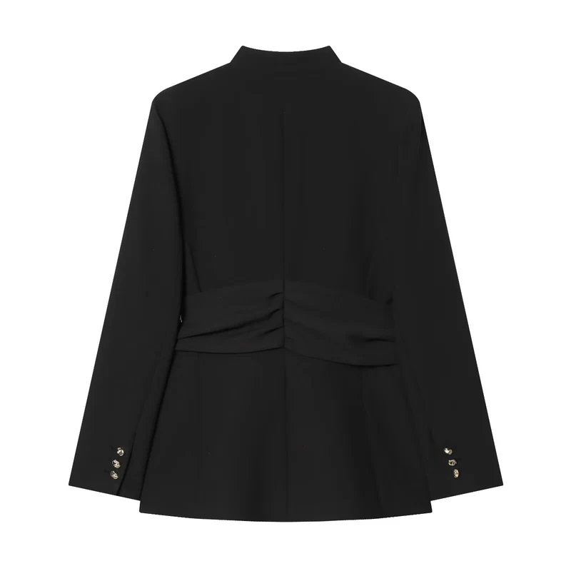Damen Taillierter Blazer mit breitem Gürtel und goldener Ovalschließe Nord Taschen