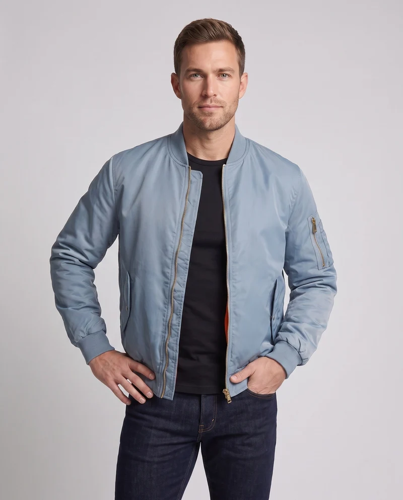 Herren glänzender Nylon-Bomber mit gestepptem thermischem Futter Nord Taschen