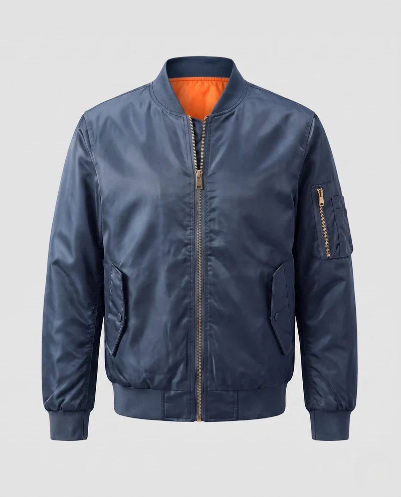 Herren glänzender Nylon-Bomber mit gestepptem thermischem Futter Nord Taschen
