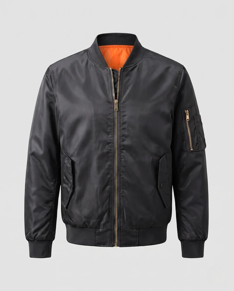 Herren glänzender Nylon-Bomber mit gestepptem thermischem Futter Nord Taschen