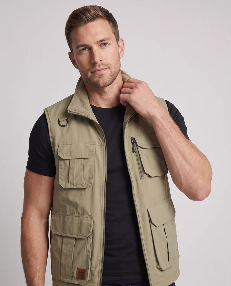 Herren isolierte Utility-Weste mit warmem Fleece-Futter und multifunktionalen Taschen Nord Taschen