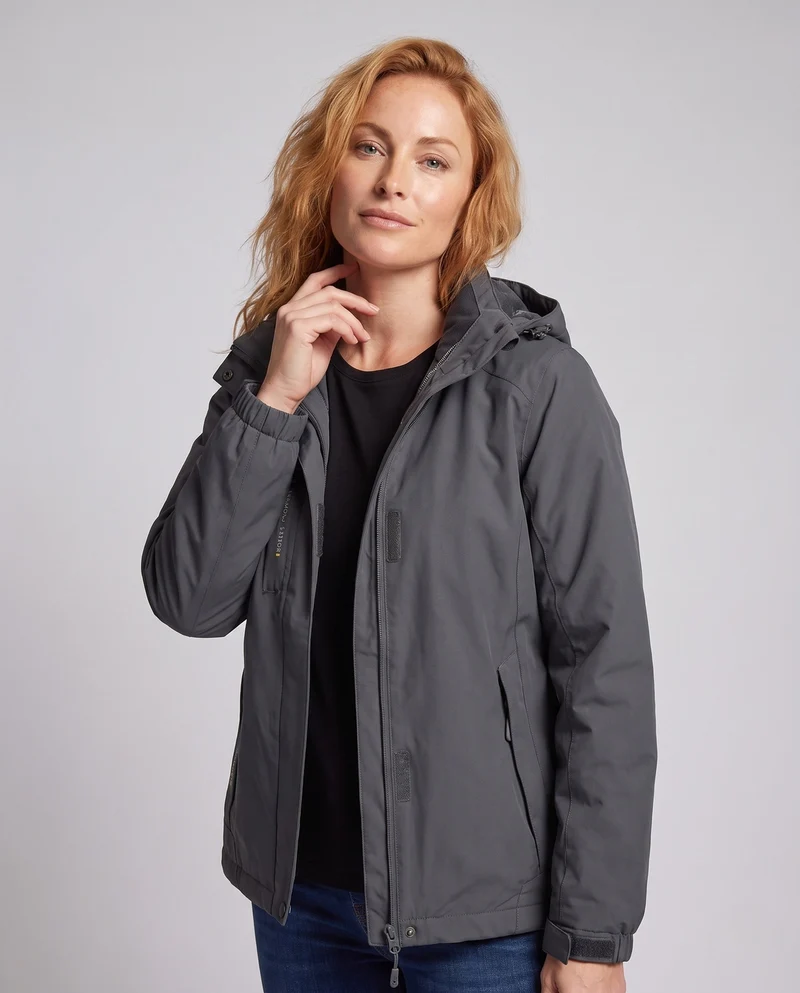 Damen wasserdichte, gepolsterte Winterjacke mit Kapuze und wärmendem Fleece-Futter Nord Taschen