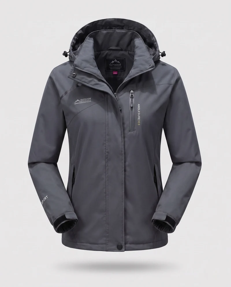 Damen wasserdichte, gepolsterte Winterjacke mit Kapuze und wärmendem Fleece-Futter Nord Taschen