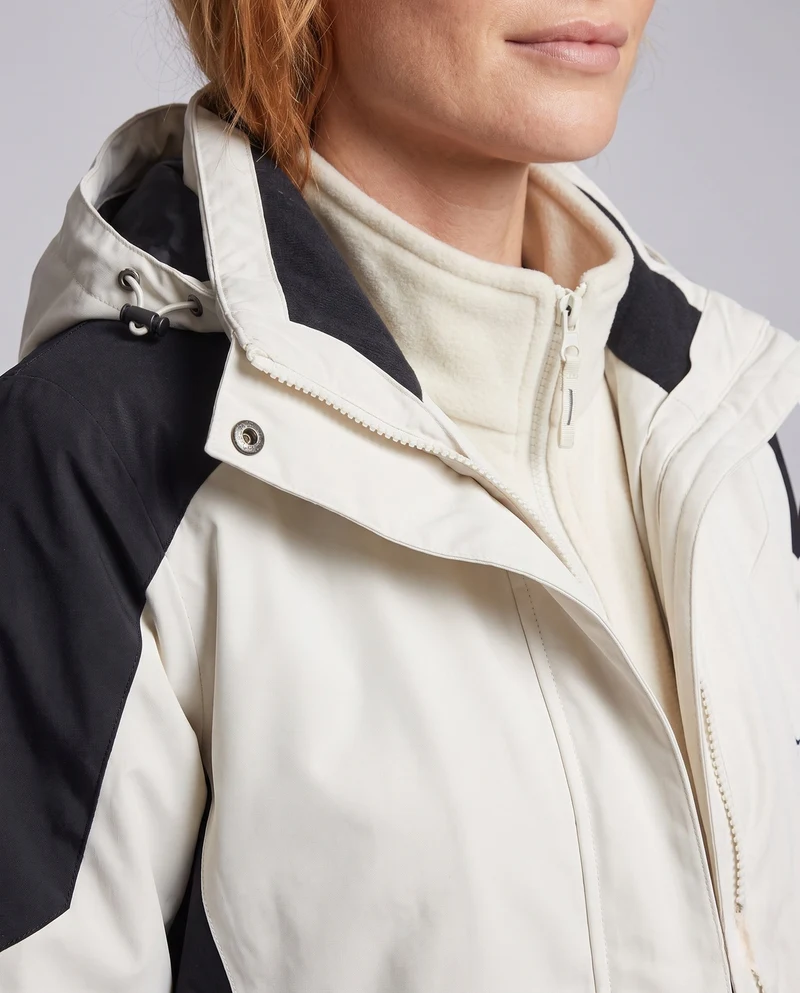 Damen wasserdichte zweilagige Outdoor-Jacke mit Kapuze, atmungsaktiver Membran und verstellbarem Saum Nord Taschen
