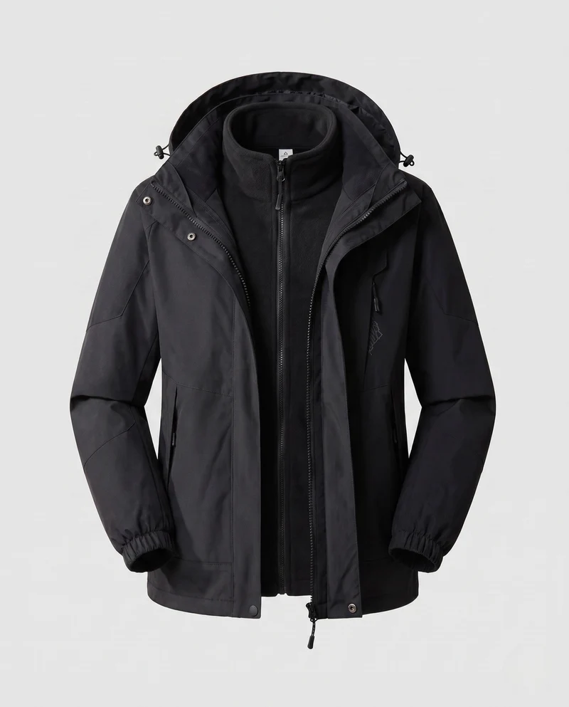 Damen wasserdichte zweilagige Outdoor-Jacke mit Kapuze, atmungsaktiver Membran und verstellbarem Saum Nord Taschen