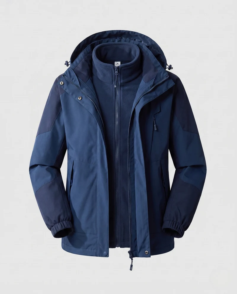 Damen wasserdichte zweilagige Outdoor-Jacke mit Kapuze, atmungsaktiver Membran und verstellbarem Saum Nord Taschen