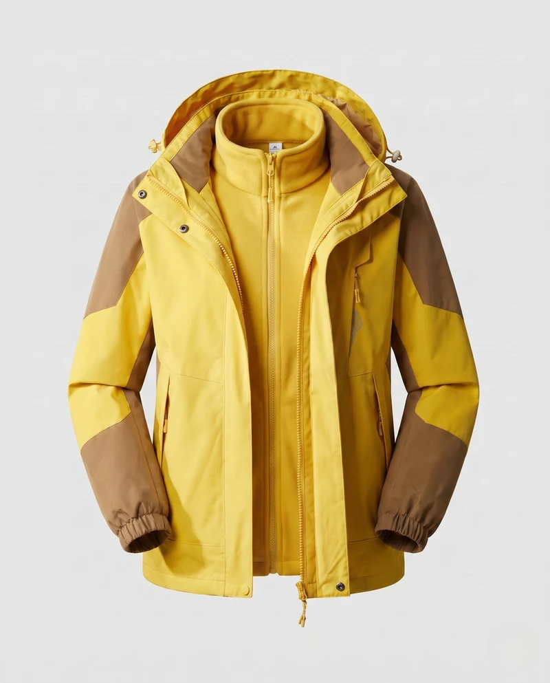 Damen wasserdichte zweilagige Outdoor-Jacke mit Kapuze, atmungsaktiver Membran und verstellbarem Saum Nord Taschen