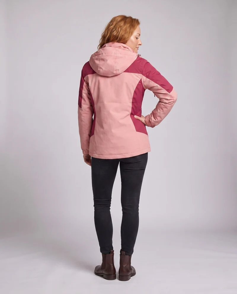 Damen Zwei-in-Eins Softshell- und Fleece-Outdoormantel mit Kapuze Nord Taschen