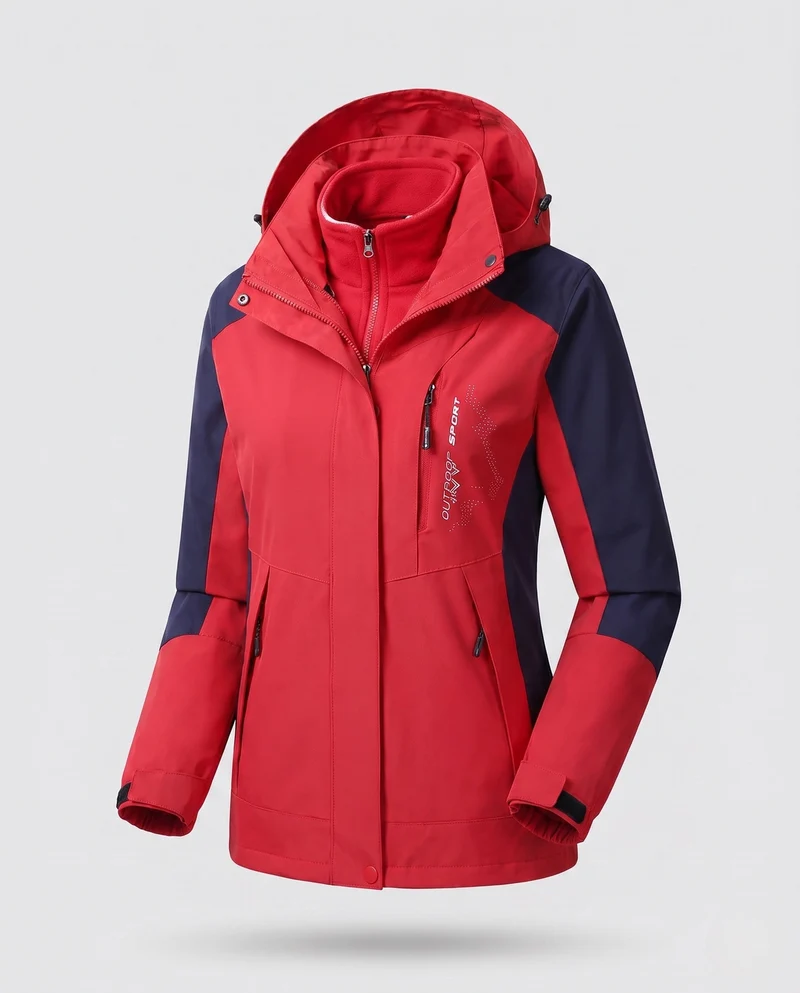 Damen Zwei-Lagen Softshell Parka mit wärmendem Fleece-Innenfutter und verstellbarer Kapuze Nord Taschen