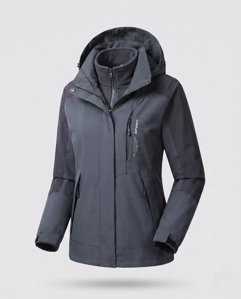 Damen Zwei-Lagen Softshell Parka mit wärmendem Fleece-Innenfutter und verstellbarer Kapuze Nord Taschen