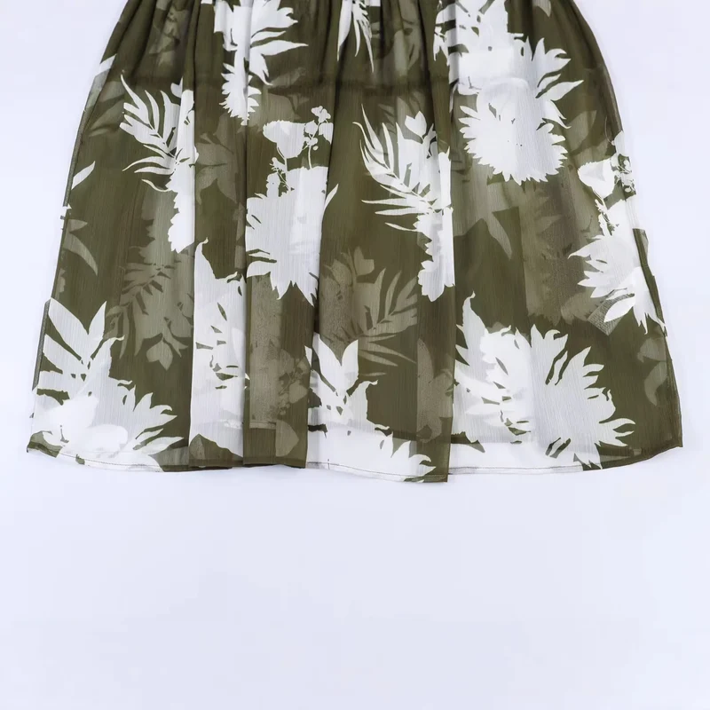 Damen Midikleid mit voluminösen Ballonärmeln, Stufenrock und floralem Print Nord Taschen