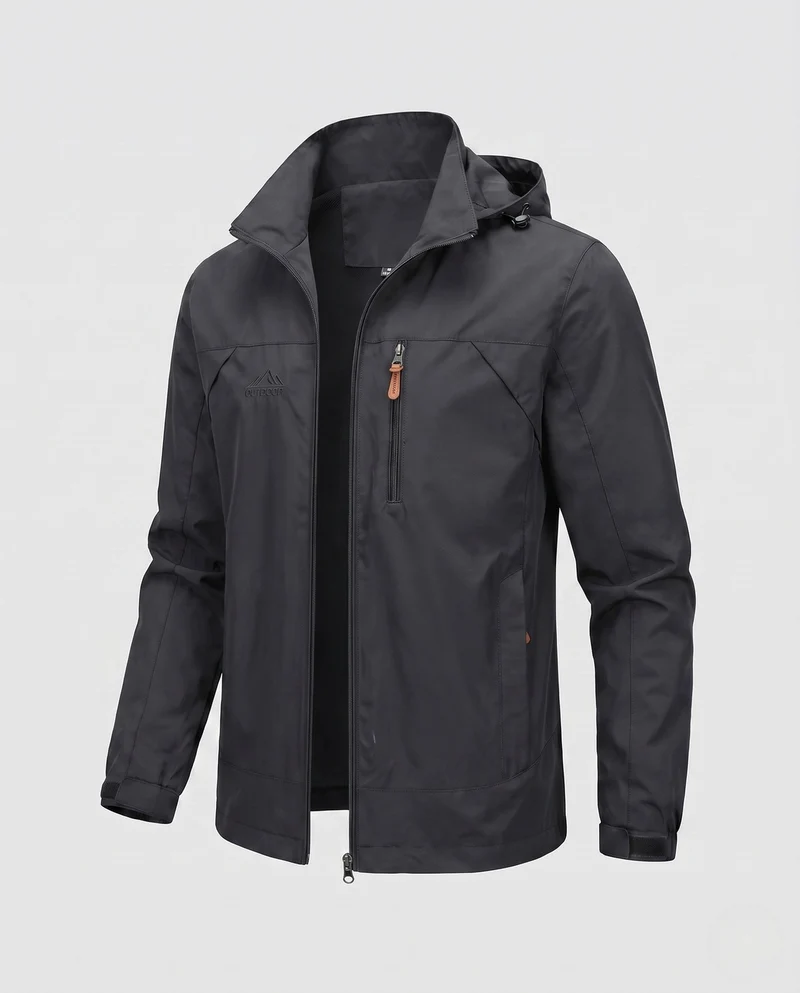 Leichte urbane Herren Zipper Blouson mit Reißverschluss auf der Brust und elastischen Bündchen Nord Taschen