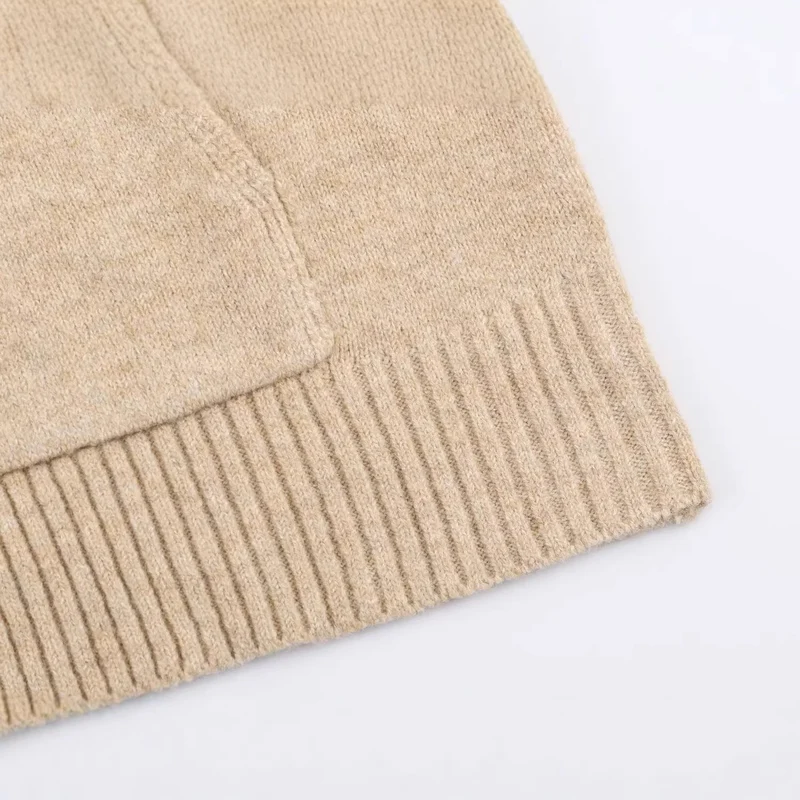 Damen Oversize-Strickkapuzenjacke mit Reißverschluss und Kängurutaschen Nord Taschen