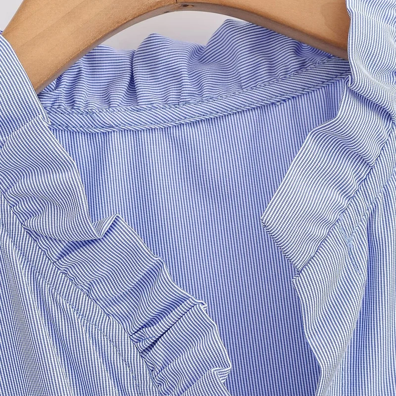 Damen Rüschenbluse mit V-Ausschnitt und Ballonärmeln Nord Taschen