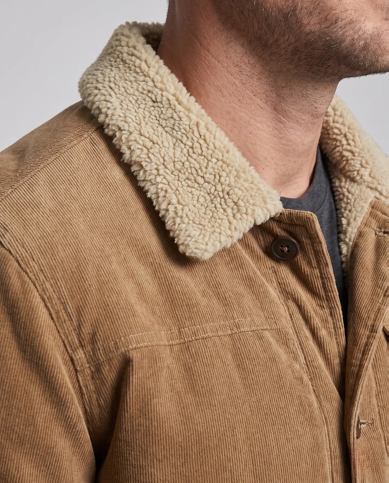 Herren Gemütliche Cordjacke mit Teddy-Futter Nord Taschen
