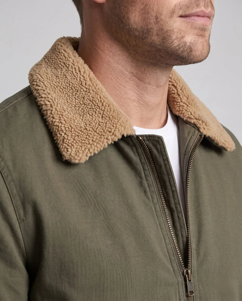 Herren bequeme Fleecejacke mit Kunstfellkragen Nord Taschen