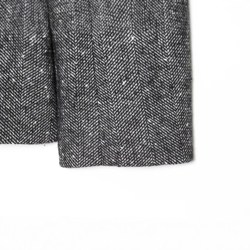 Damen Taillierter Blazer im Fischgrätmuster mit Reverskragen und Pattentaschen Nord Taschen