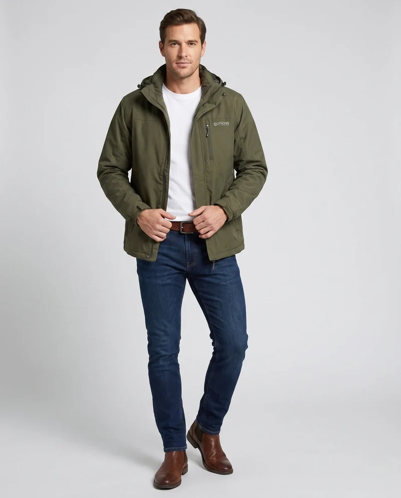 Atmungsaktive leichte Outdoor-Jacke für Herren mit Kapuze, Mesh-Innenfutter und mehreren Taschen Nord Taschen