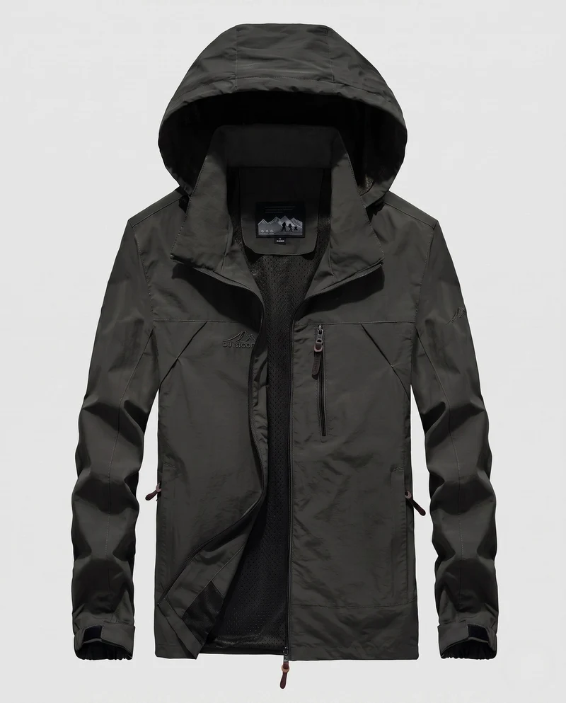 Atmungsaktive leichte Outdoor-Jacke für Herren mit Kapuze, Mesh-Innenfutter und mehreren Taschen Nord Taschen