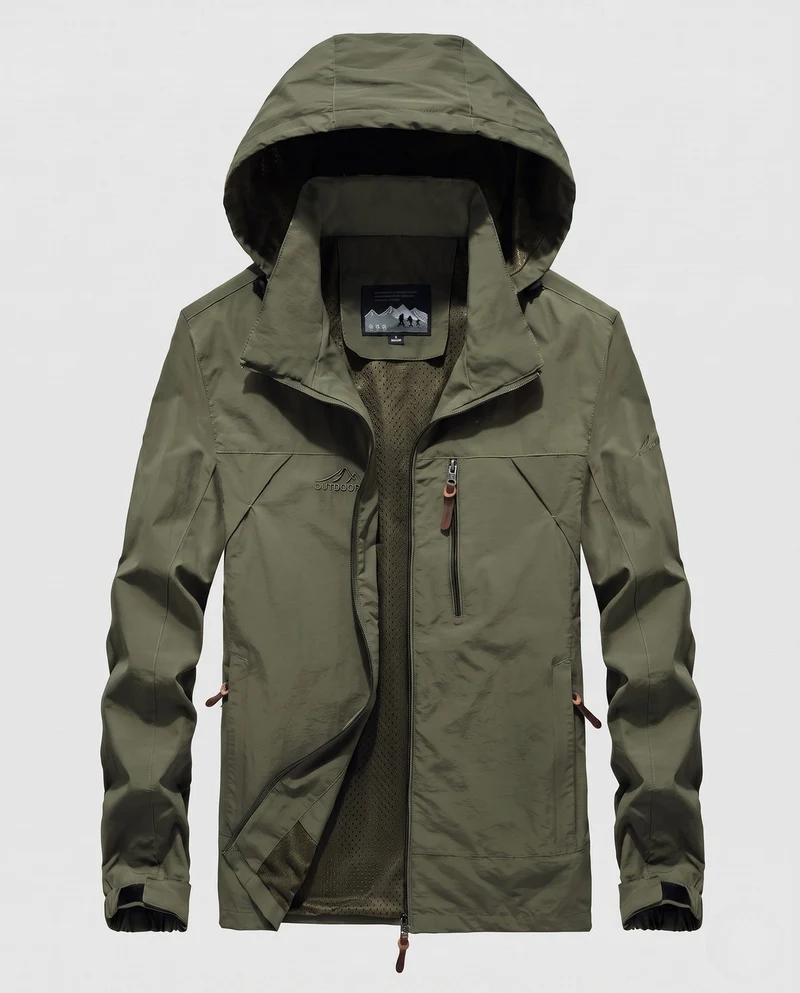 Atmungsaktive leichte Outdoor-Jacke für Herren mit Kapuze, Mesh-Innenfutter und mehreren Taschen Nord Taschen