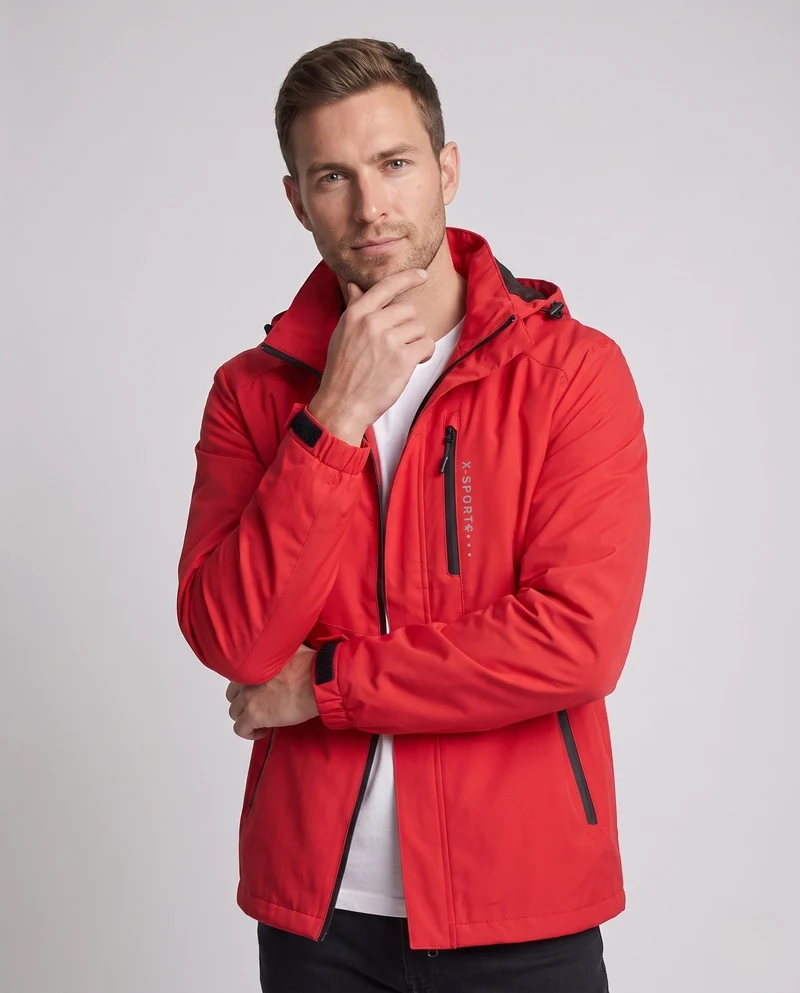 Leichte wind- und wasserabweisende Kapuzenjacke für Herren im Sportstil mit verdecktem Reißverschluss Nord Taschen