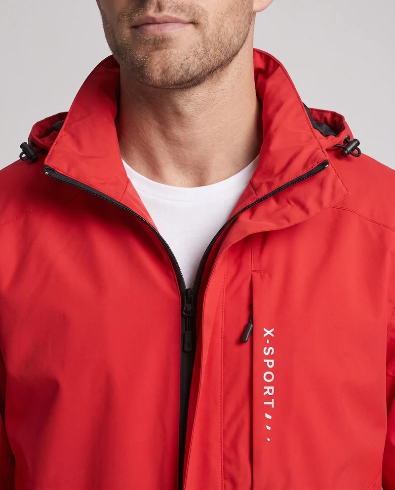 Leichte wind- und wasserabweisende Kapuzenjacke für Herren im Sportstil mit verdecktem Reißverschluss Nord Taschen