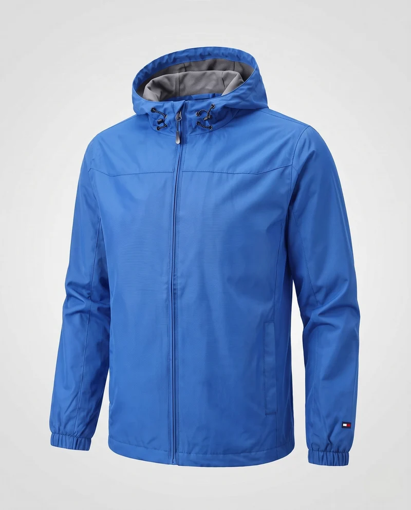 Leichte winddichte Herrenjacke mit verstellbarer Sturmkapuze und elastischen Ärmelbündchen Nord Taschen