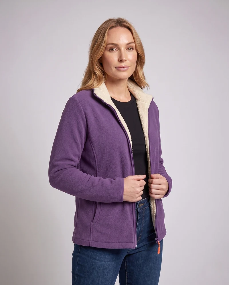 Damen Fleecejacke mit hohem Kragen Nord Taschen