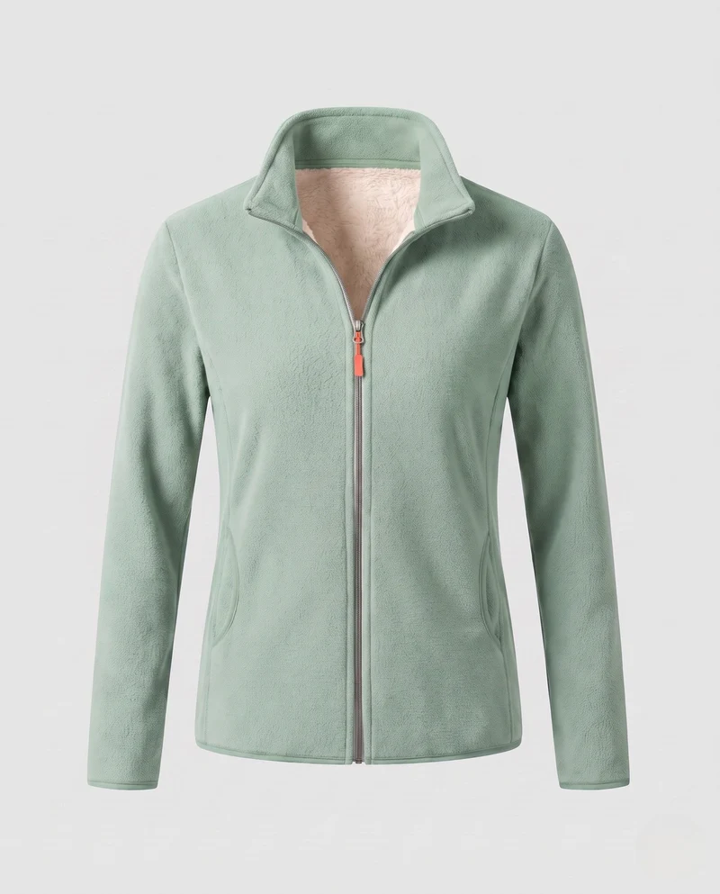 Damen Fleecejacke mit hohem Kragen Nord Taschen