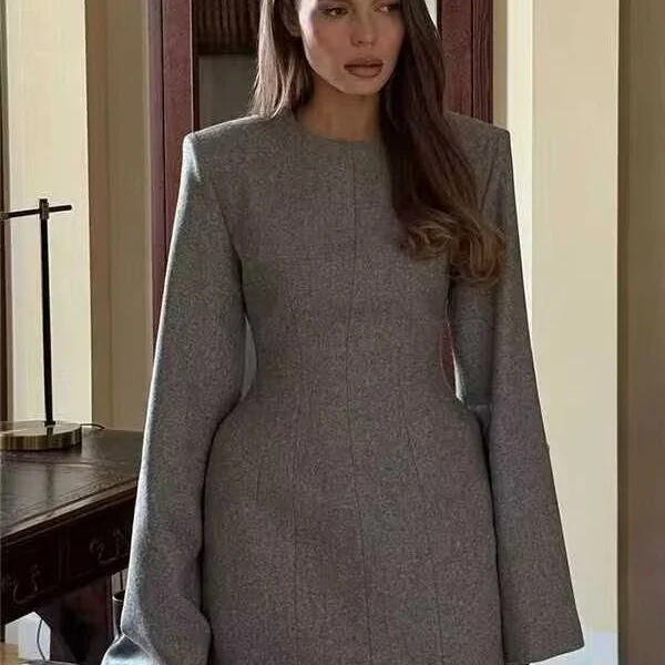 Damen Kurzmantel mit taillierter Glocken‑Silhouette und Wiener Nähten Nord Taschen